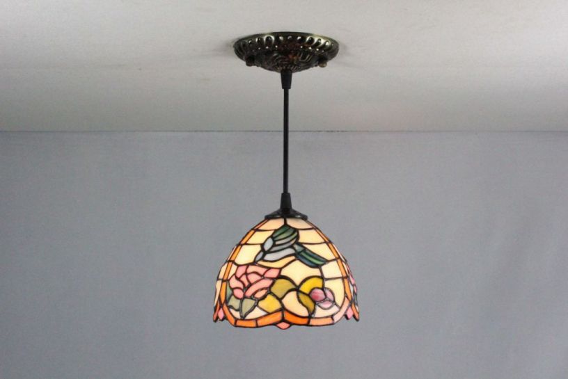 Tiffany 8 Inch Hanging Lamp 1 - TADD08063 - handcrafted Tiffany stained glass lamp