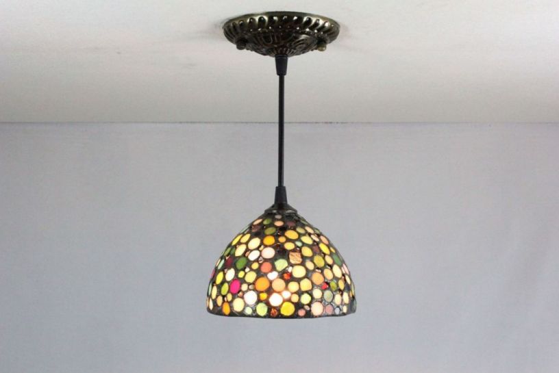 Tiffany 8 Inch Hanging Lamp 1 - TADD08064 - handcrafted Tiffany stained glass lamp
