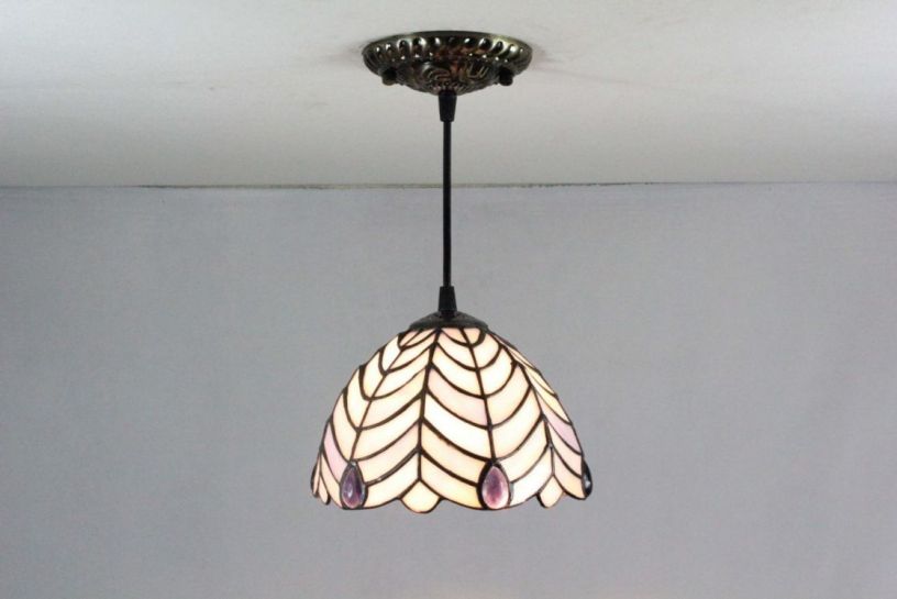 Tiffany 8 Inch Hanging Lamp 1 - TADD08071 - handcrafted Tiffany stained glass lamp