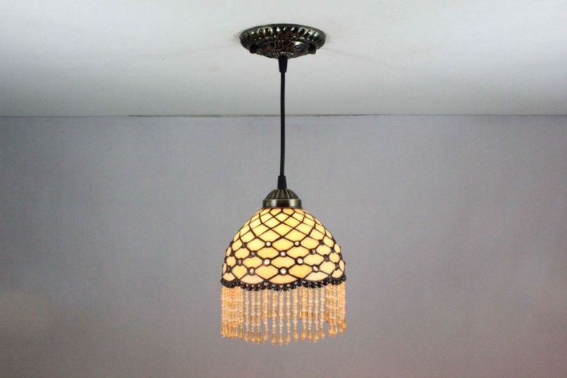 Tiffany 8 Inch Hanging Lamp 1 - TADD08076 - handcrafted Tiffany stained glass lamp