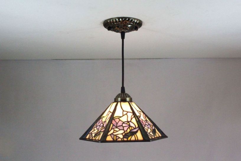 Tiffany 8 Inch Hanging Lamp 1 - TADD08078 - handcrafted Tiffany stained glass lamp