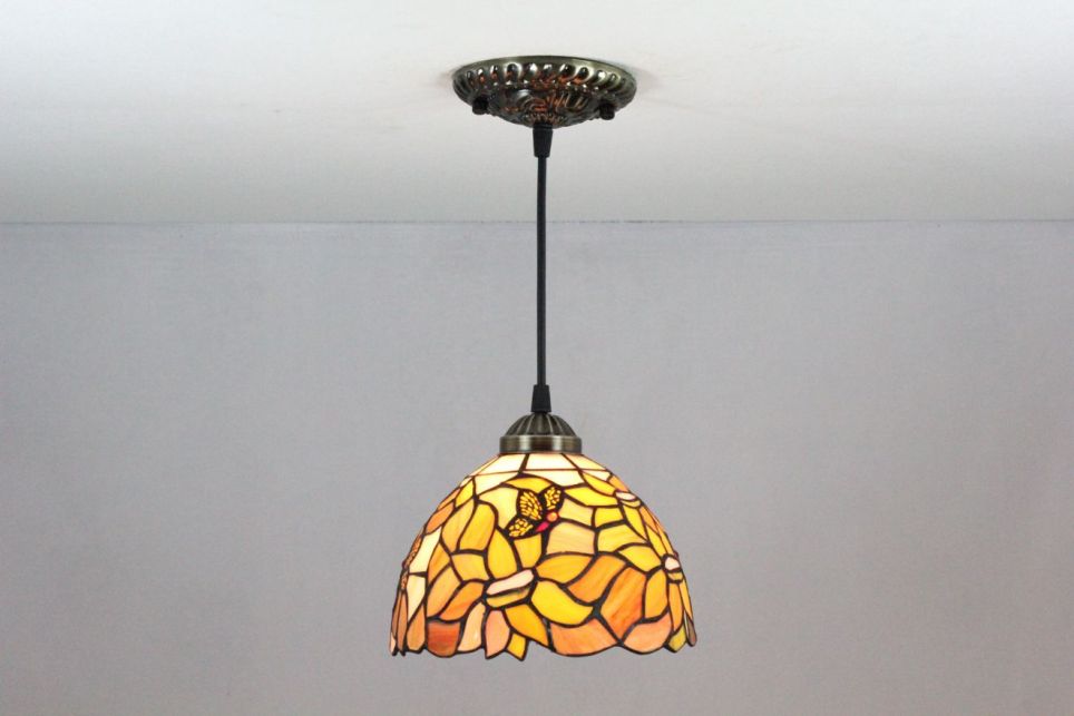 Tiffany 8 Inch Hanging Lamp 1 - TADD08087 - handcrafted Tiffany stained glass lamp