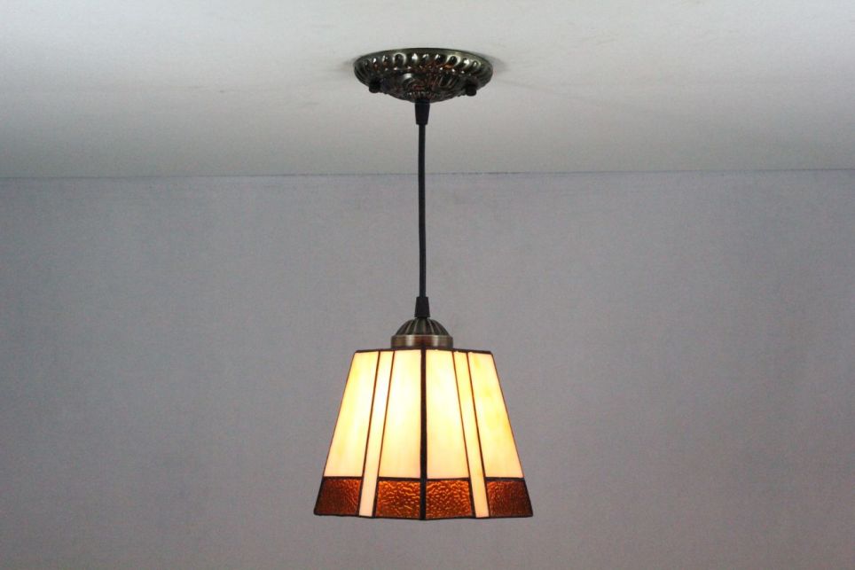 Tiffany 8 Inch Hanging Lamp 1 - TADD08089 - handcrafted Tiffany stained glass lamp