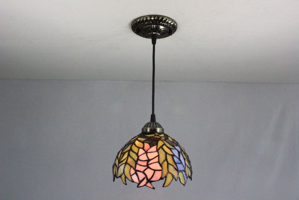 Tiffany 8 Inch Hanging Lamp 1 - TADD08093 - handcrafted Tiffany stained glass lamp