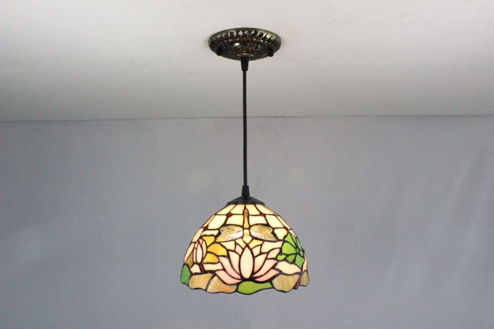 Tiffany 8 Inch Hanging Lamp 1 - TADD08096 - handcrafted Tiffany stained glass lamp