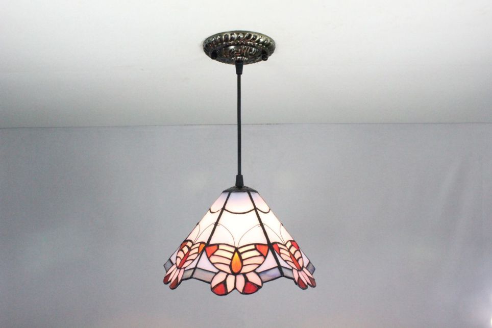Tiffany 8 Inch Hanging Lamp 1 - TADD08097 - handcrafted Tiffany stained glass lamp