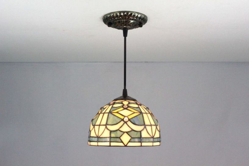 Tiffany 8 Inch Hanging Lamp 2 - TADD080111 - handcrafted Tiffany stained glass lamp