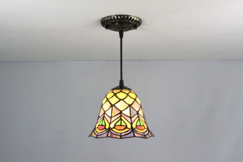 Tiffany 8 Inch Hanging Lamp 2 - TADD080115 - handcrafted Tiffany stained glass lamp