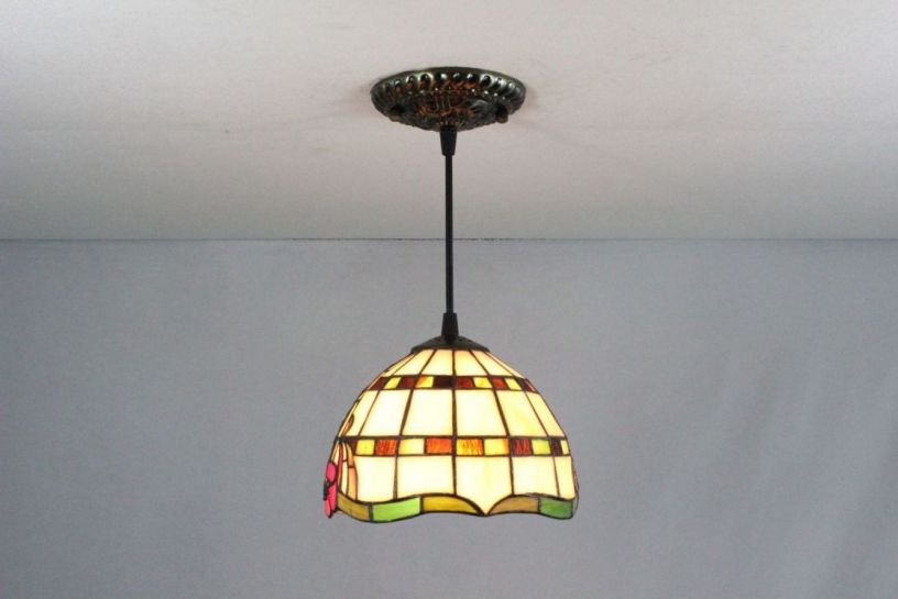 Tiffany 8 Inch Hanging Lamp 2 - TADD080117 - handcrafted Tiffany stained glass lamp