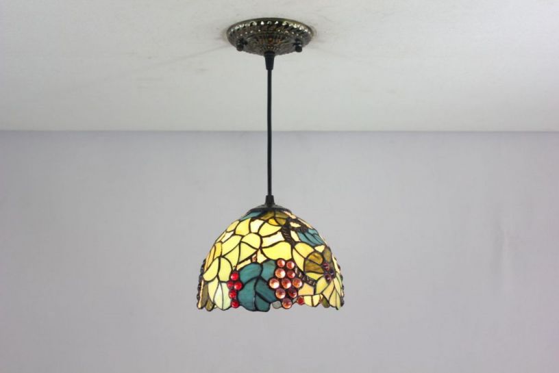 Tiffany 8 Inch Hanging Lamp 2 - TADD080119 - handcrafted Tiffany stained glass lamp