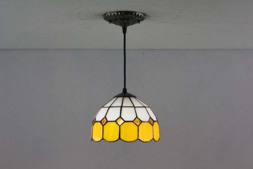 Tiffany 8 Inch Hanging Lamp 2 - TADD080123 - handcrafted Tiffany stained glass lamp