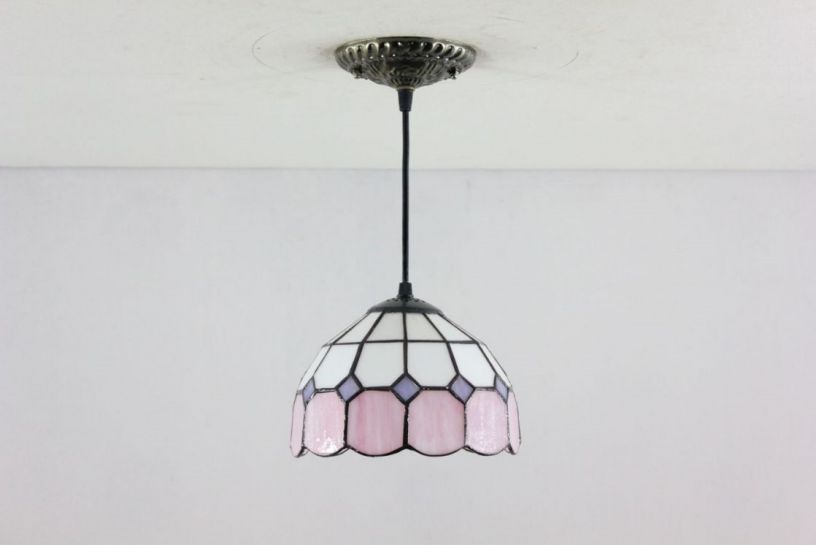 Tiffany 8 Inch Hanging Lamp 2 - TADD080124 - handcrafted Tiffany stained glass lamp