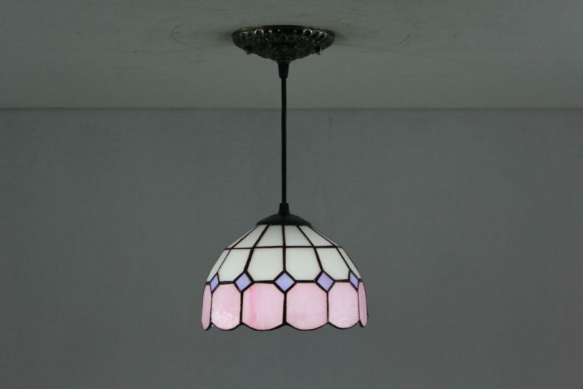 Tiffany 8 Inch Hanging Lamp 2 - TADD080125 - handcrafted Tiffany stained glass lamp