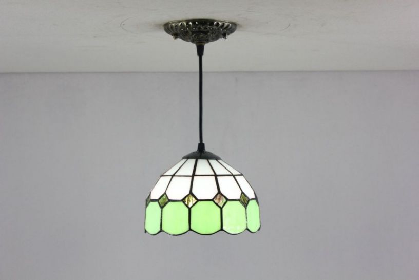 Tiffany 8 Inch Hanging Lamp 2 - TADD080126 - handcrafted Tiffany stained glass lamp