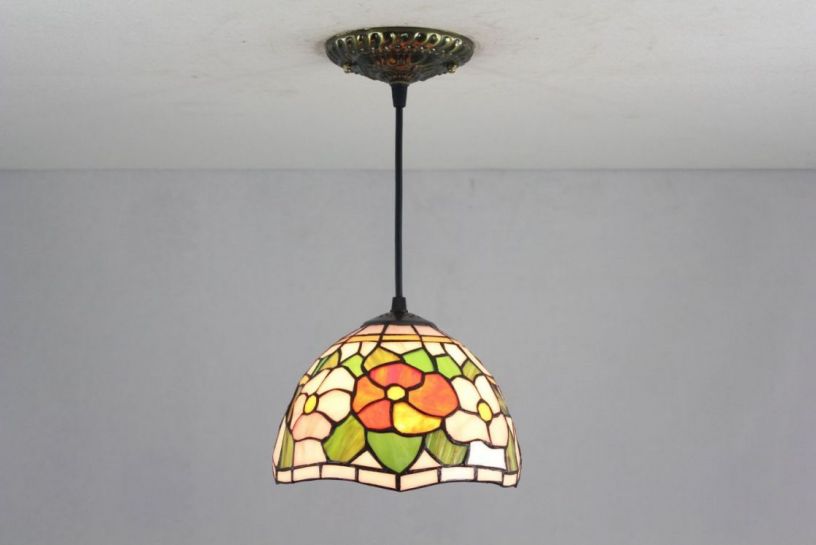 Tiffany 8 Inch Hanging Lamp 2 - TADD080127 - handcrafted Tiffany stained glass lamp