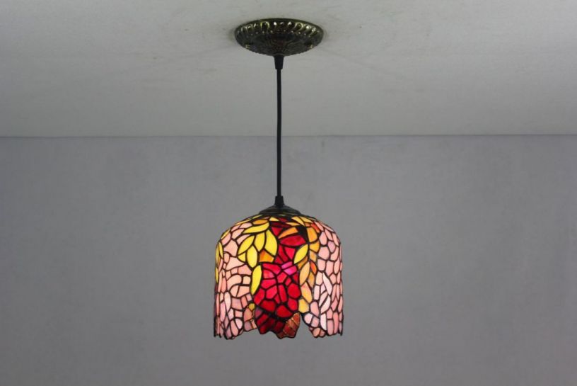 Tiffany 8 Inch Hanging Lamp 2 - TADD080128 - handcrafted Tiffany stained glass lamp