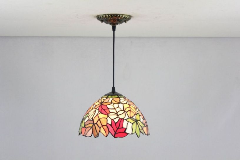 Tiffany 8 Inch Hanging Lamp 2 - TADD080131 - handcrafted Tiffany stained glass lamp