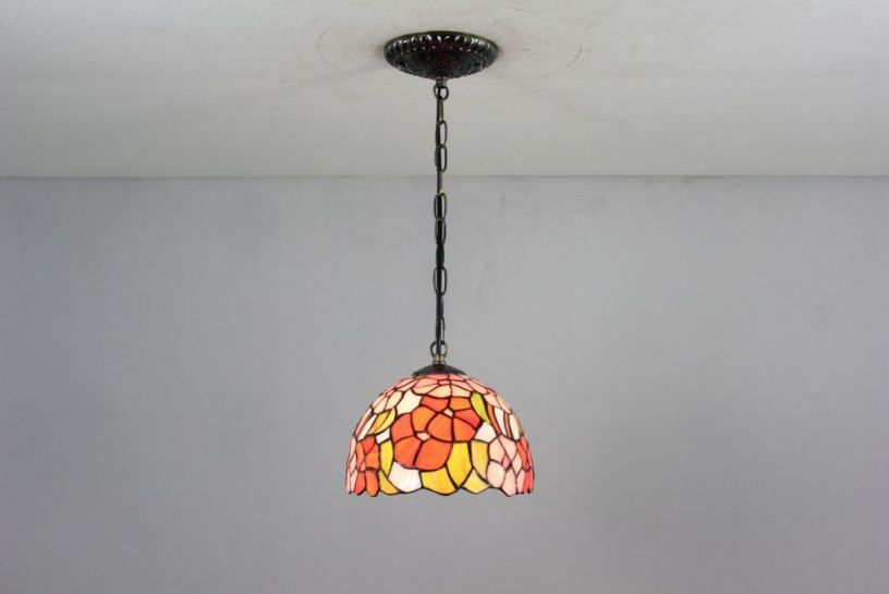 Tiffany 8 Inch Hanging Lamp 2 - TADD080132 - handcrafted Tiffany stained glass lamp