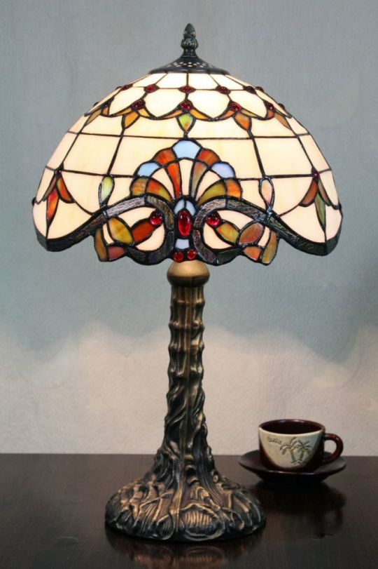 Tiffany 12 Inch Table Lamp 2 - DETAIL_27388928_283834_3320021 - handcrafted Tiffany stained glass lamp
