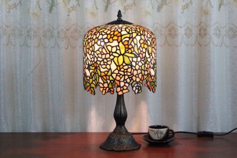 Tiffany 12 Inch Table Lamp 2 - TATD120130 - handcrafted Tiffany stained glass lamp