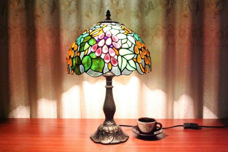 Tiffany 12 Inch Table Lamp 2 - TATD120135 - handcrafted Tiffany stained glass lamp