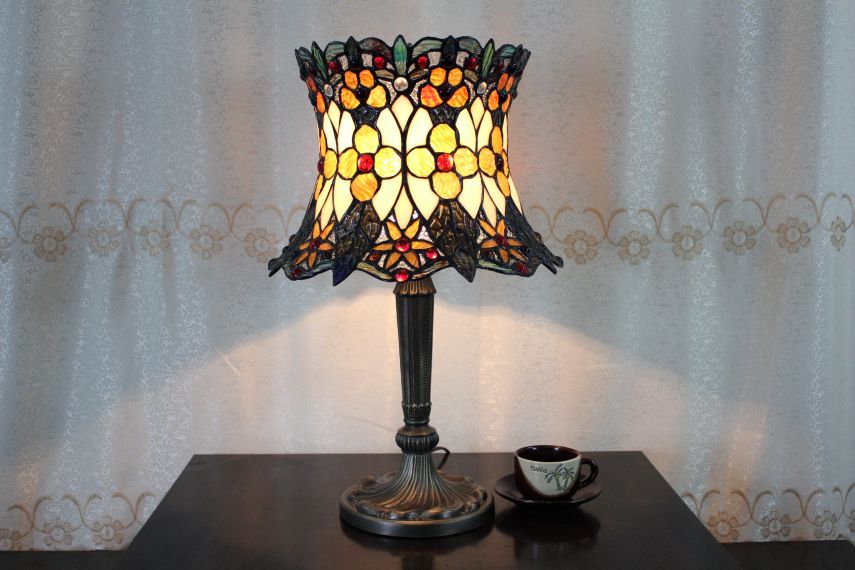 Tiffany 12 Inch Table Lamp 2 - TATD120139 - handcrafted Tiffany stained glass lamp