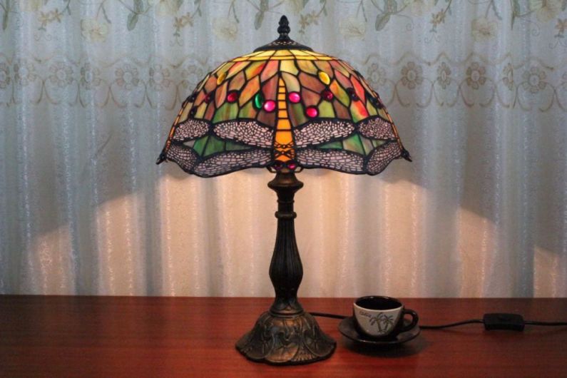 Tiffany 12 Inch Table Lamp 2 - TATD120146 - handcrafted Tiffany stained glass lamp