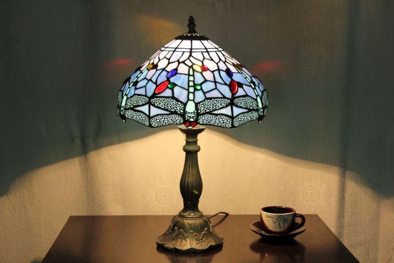 Tiffany 12 Inch Table Lamp 2 - TATD120147 - handcrafted Tiffany stained glass lamp