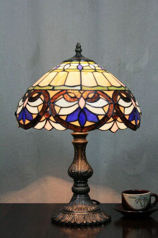 Tiffany 12 Inch Table Lamp 2 - TATD120150 - handcrafted Tiffany stained glass lamp