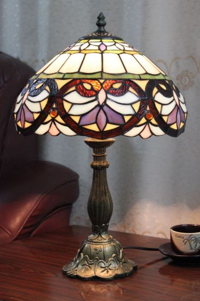 Tiffany 12 Inch Table Lamp 2 - TATD120151 - handcrafted Tiffany stained glass lamp