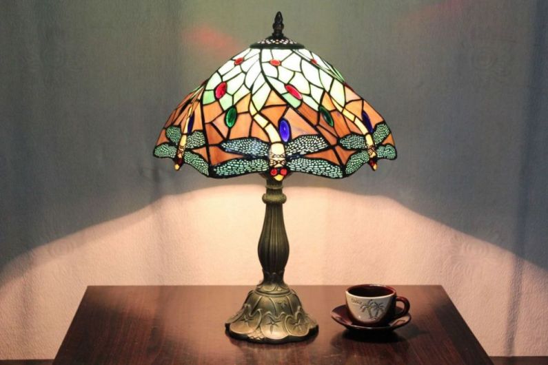 Tiffany 12 Inch Table Lamp 2 - TATD120152 - handcrafted Tiffany stained glass lamp