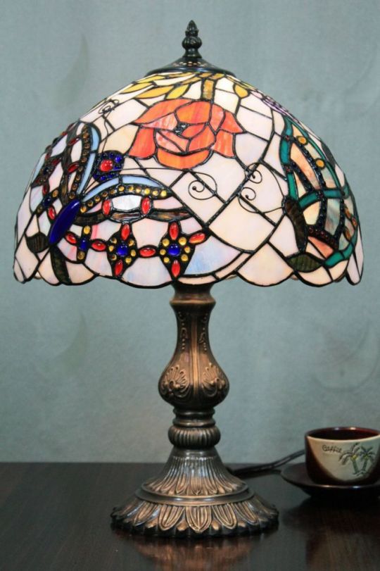 Tiffany 12 Inch Table Lamp 2 - TATD120154 - handcrafted Tiffany stained glass lamp