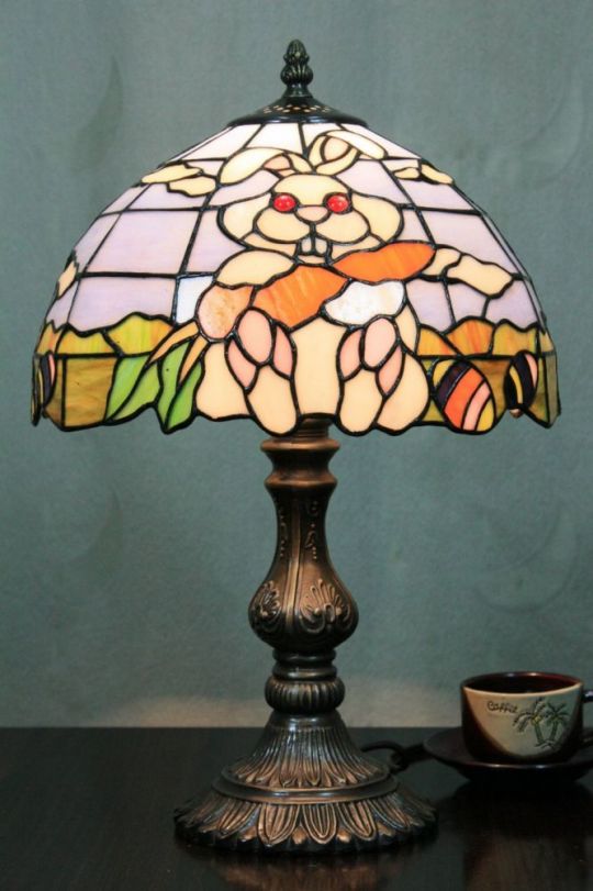 Tiffany 12 Inch Table Lamp 2 - TATD120155 - handcrafted Tiffany stained glass lamp