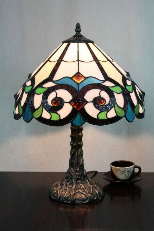 Tiffany 12 Inch Table Lamp 2 - TATD120156 - handcrafted Tiffany stained glass lamp