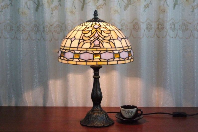 Tiffany 12 Inch Table Lamp 2 - TATD120163 - handcrafted Tiffany stained glass lamp