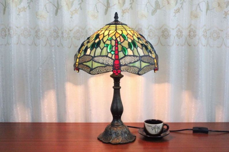 Tiffany 12 Inch Table Lamp 2 - TATD120164 - handcrafted Tiffany stained glass lamp
