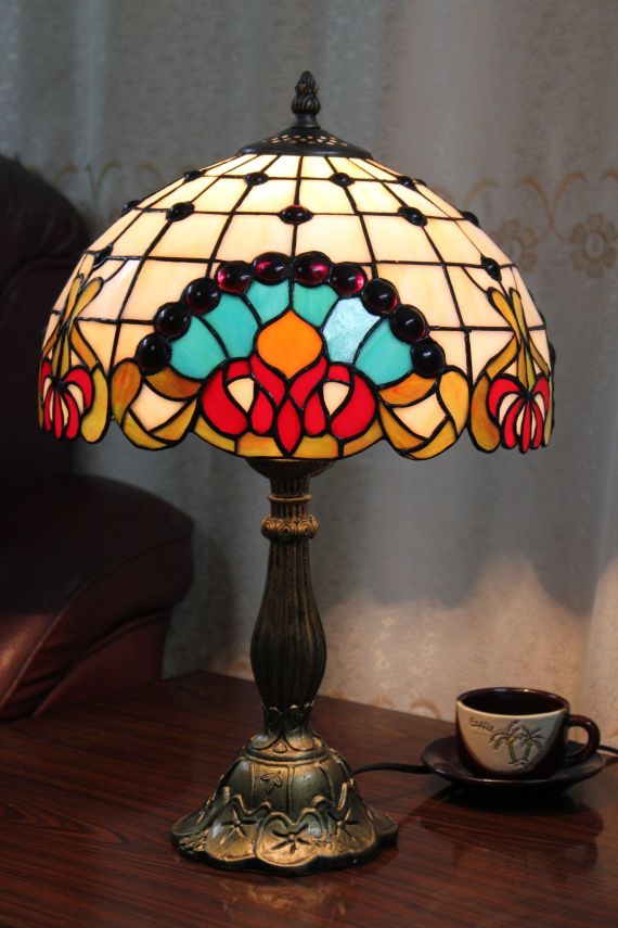 Tiffany 12 Inch Table Lamp 2 - TATD120168 - handcrafted Tiffany stained glass lamp