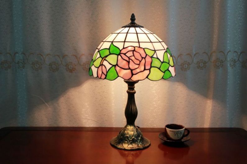 Tiffany 12 Inch Table Lamp 2 - TATD120169 - handcrafted Tiffany stained glass lamp