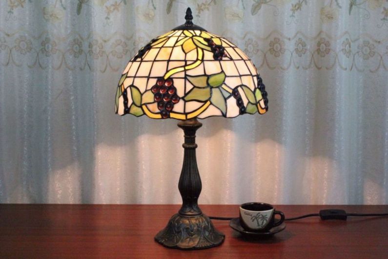 Tiffany 12 Inch Table Lamp 2 - TATD120170 - handcrafted Tiffany stained glass lamp