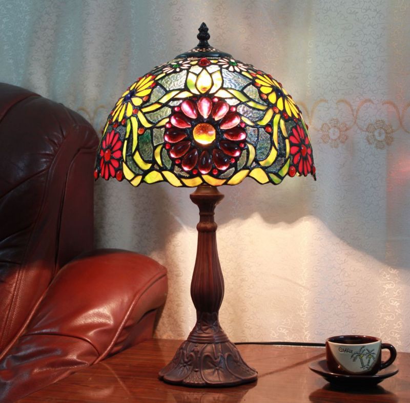 Tiffany 12 Inch Table Lamp 2 - TATD120171 - handcrafted Tiffany stained glass lamp