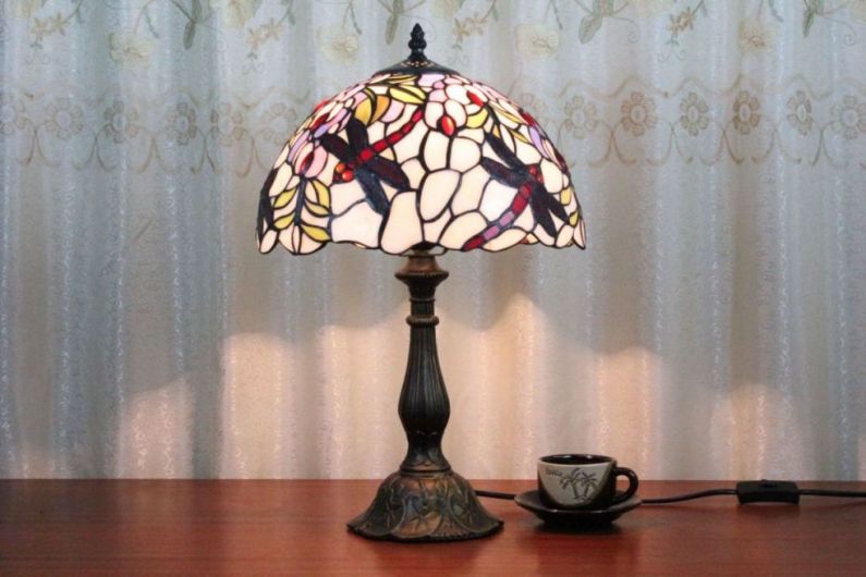 Tiffany 12 Inch Table Lamp 2 - TATD120174 - handcrafted Tiffany stained glass lamp