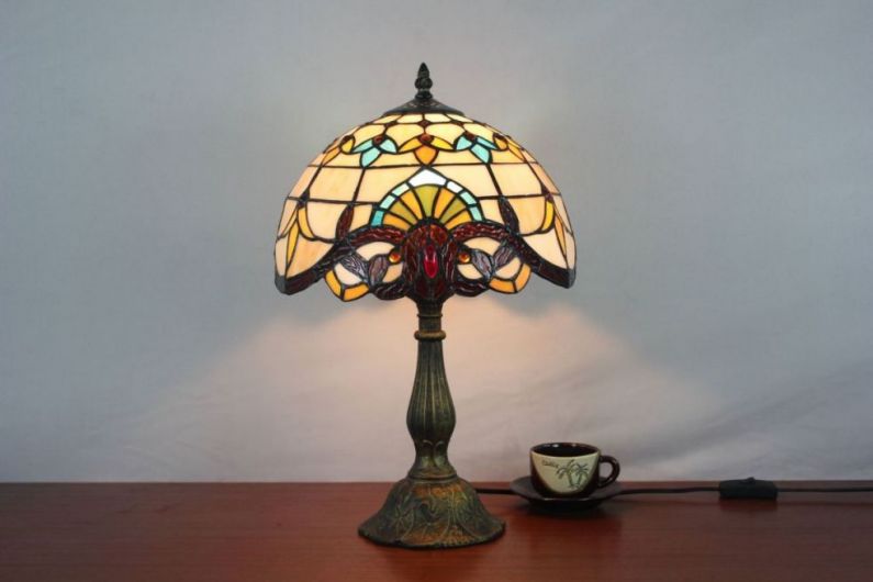 Tiffany 12 Inch Table Lamp 2 - TATD120178 - handcrafted Tiffany stained glass lamp