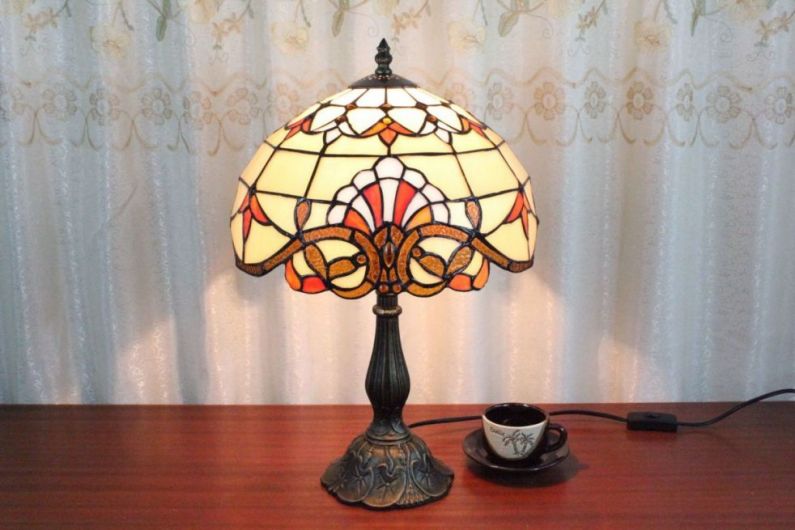 Tiffany 12 Inch Table Lamp 2 - TATD120179 - handcrafted Tiffany stained glass lamp