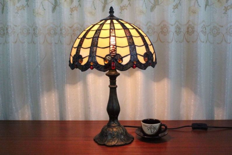 Tiffany 12 Inch Table Lamp 2 - TATD120180 - handcrafted Tiffany stained glass lamp