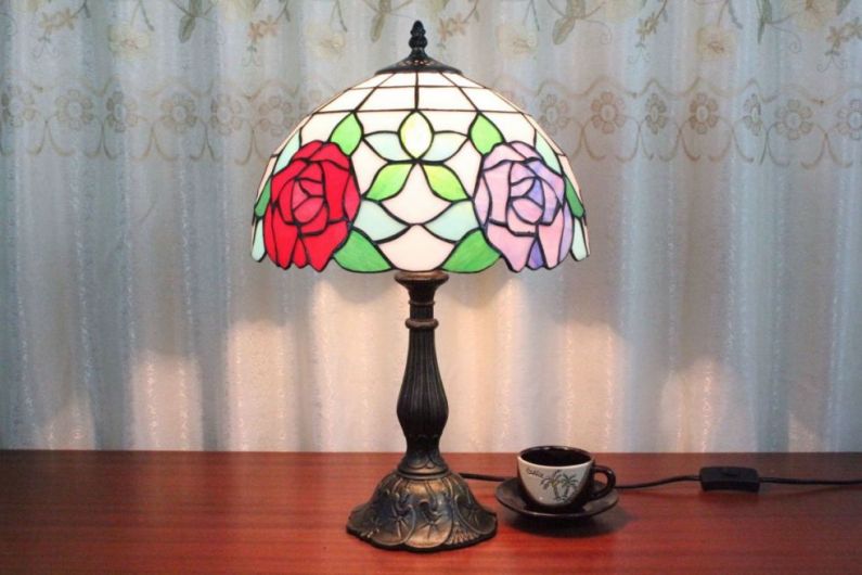 Tiffany 12 Inch Table Lamp 2 - TATD120183 - handcrafted Tiffany stained glass lamp