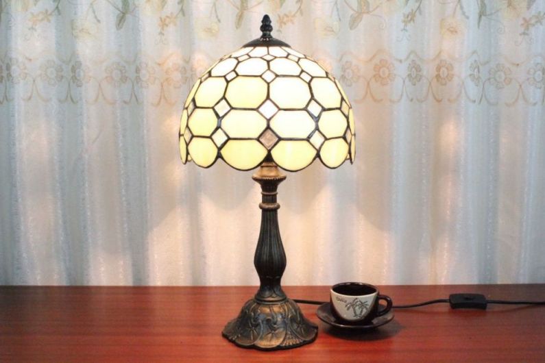Tiffany 12 Inch Table Lamp 2 - TATD120184 - handcrafted Tiffany stained glass lamp