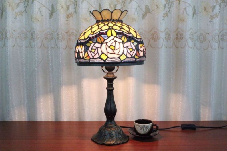 Tiffany 12 Inch Table Lamp 2 - TATD120185 - handcrafted Tiffany stained glass lamp