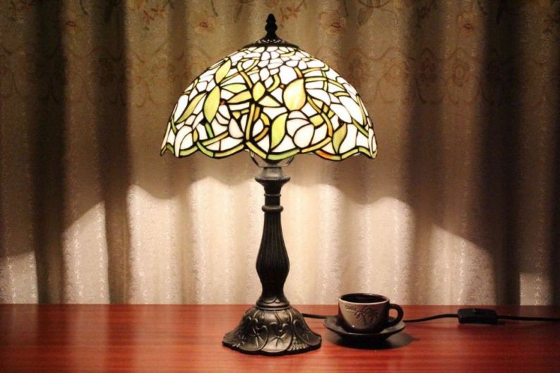 Tiffany 12 Inch Table Lamp 2 - TATD120186 - handcrafted Tiffany stained glass lamp