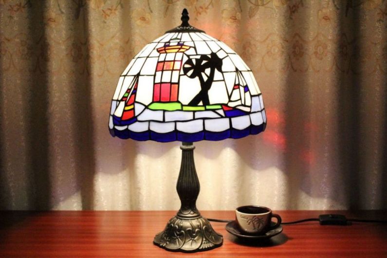 Tiffany 12 Inch Table Lamp 2 - TATD120187 - handcrafted Tiffany stained glass lamp