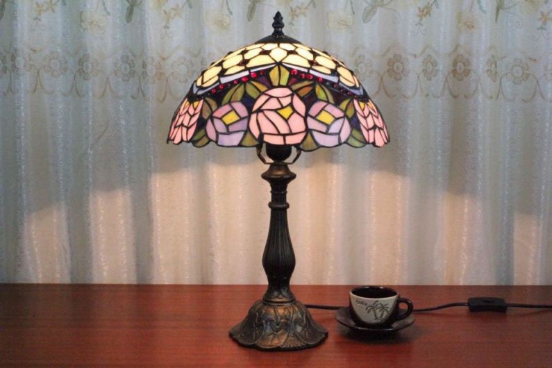 Tiffany 12 Inch Table Lamp 2 - TATD120188 - handcrafted Tiffany stained glass lamp